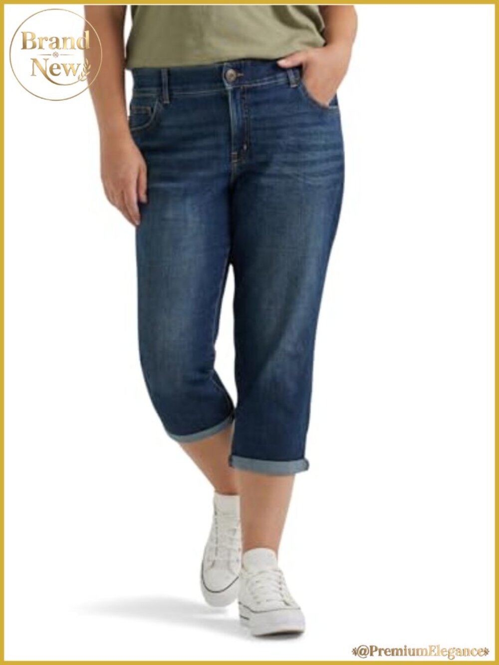 Lee Women's Flex Motion Mid Rise Regular Fit 5 Pocket Capri Jeans